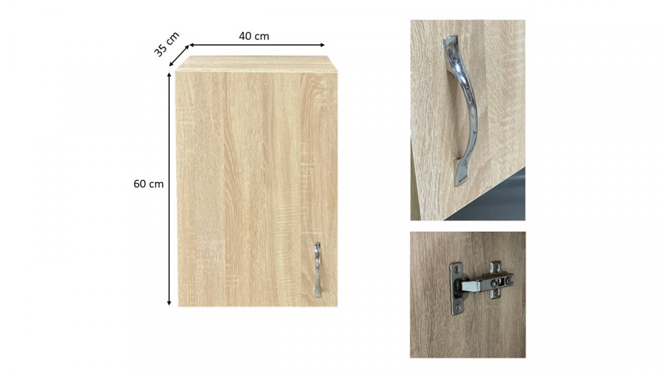 Corp Suspendat cu o Usa, 40x60x35 cm, Culoare Sonoma, Pal 18mm