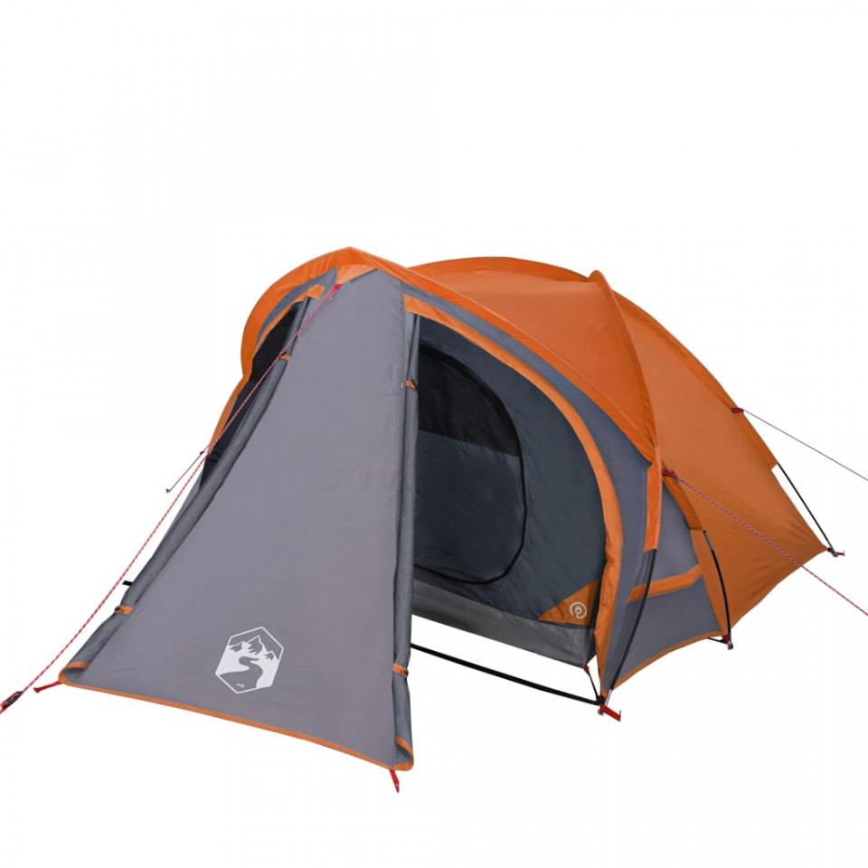 Cort camping 2 persoane gri/portocaliu 320x140x120cm tafta 185T