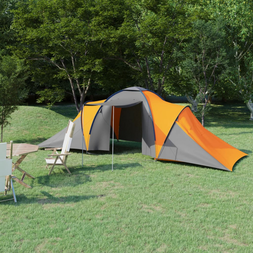 Cort camping, 6 persoane, gri și portocaliu Casa Practica