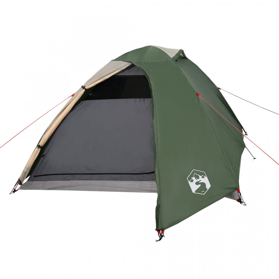 Cort de camping 2 persoane, verde, 264x210x125 cm, tafta 185T