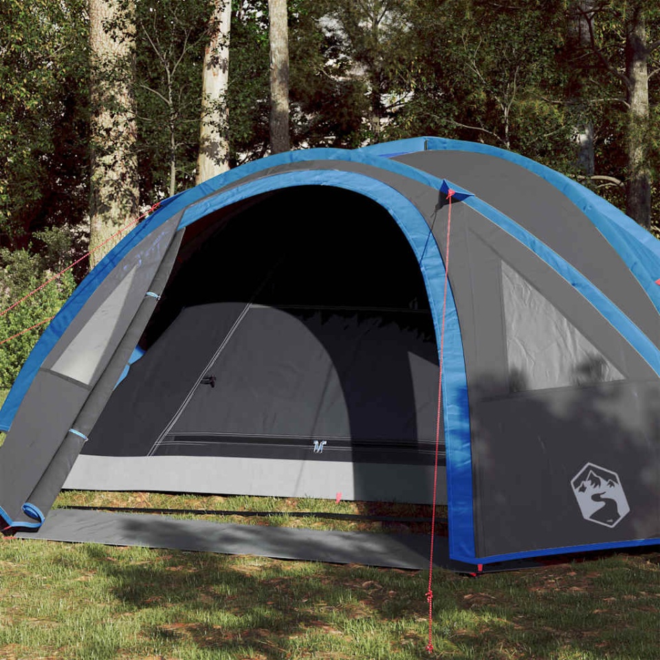 Cort de camping cupolă pentru 4 persoane, albastru, impermeabil