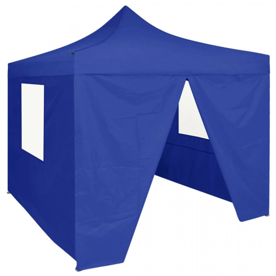 Cort de petrecere pliabil cu 4 pereți, albastru, 2 x 2 m, oțel Albastru