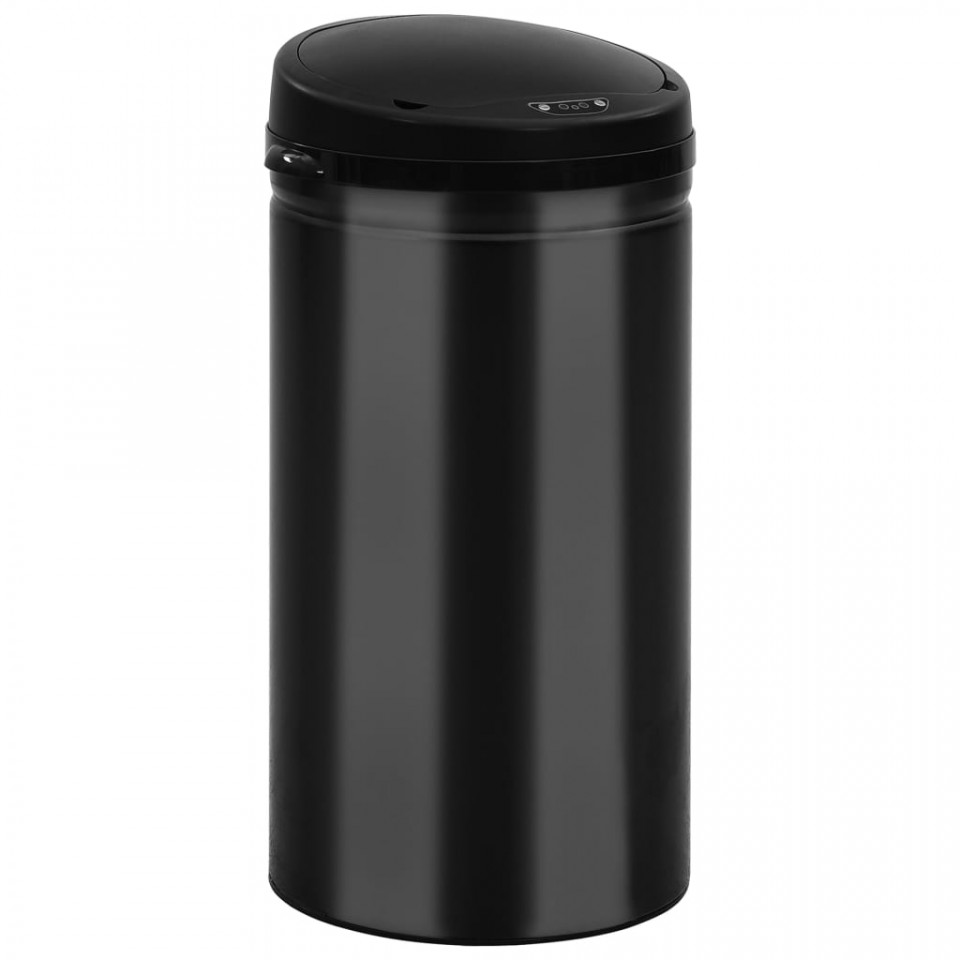 Coș de gunoi automat cu senzor, 50 L, negru, oțel carbon