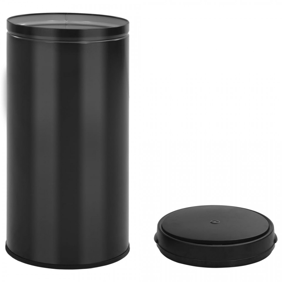 Coș de gunoi automat cu senzor, 70 L, negru, oțel carbon