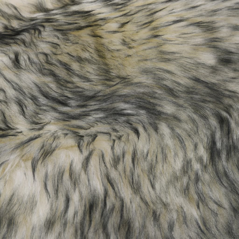 Covor din piele de oaie, gri închis melanj, 60 x 180 cm