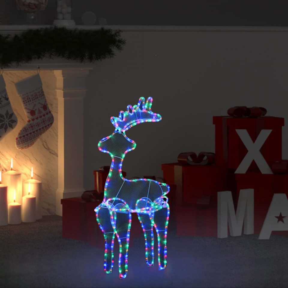 Decorațiune de Crăciun ren, cu plasă, 306 LED-uri, 60x24x89 cm Casa Practica