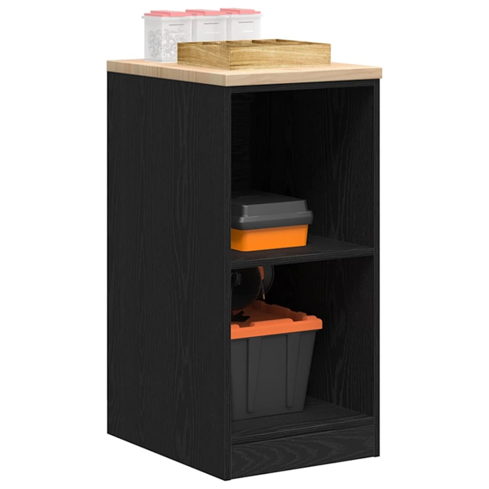 Dulap depozitare garaj negru 40x51x85 cm lemn masiv de pin