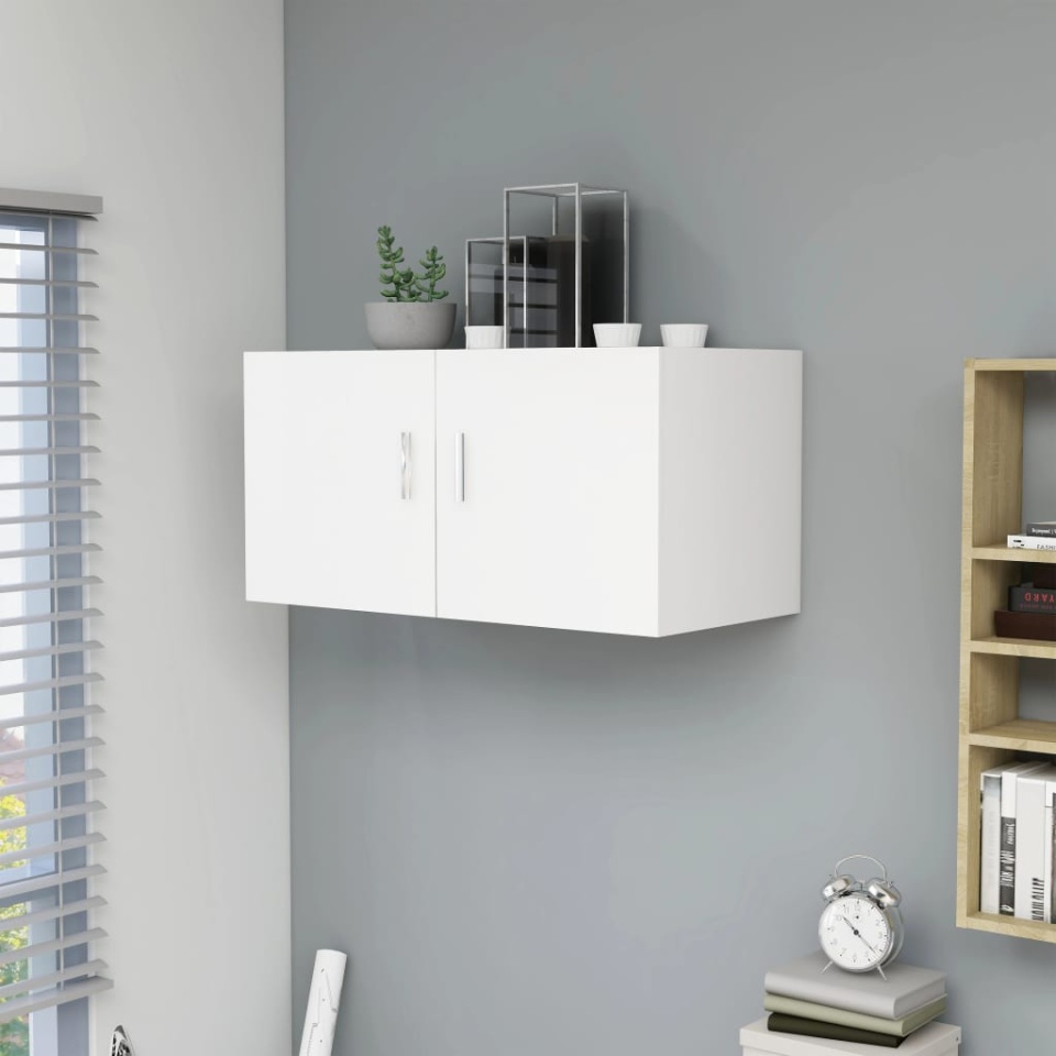 Dulap montat pe perete, alb, 80x39x40 cm, lemn prelucrat