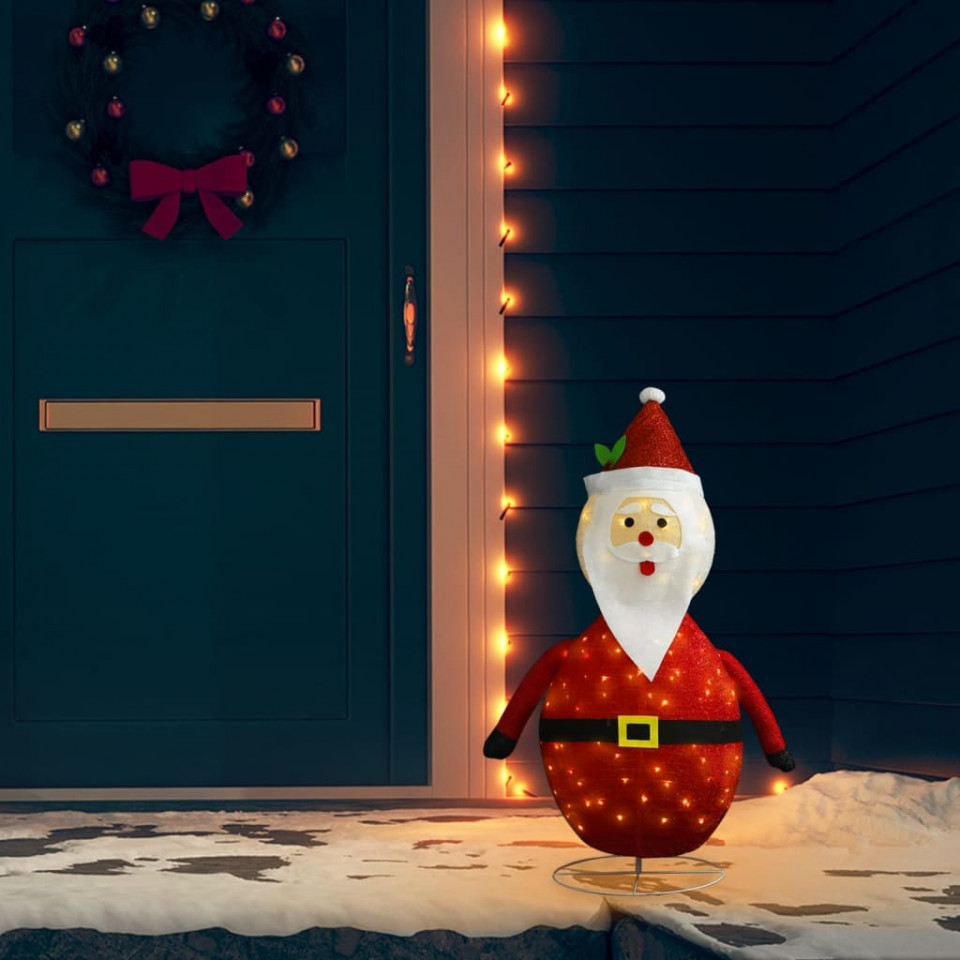Figurină Moș Crăciun decorativă Crăciun LED țesătură lux 90 cm casa