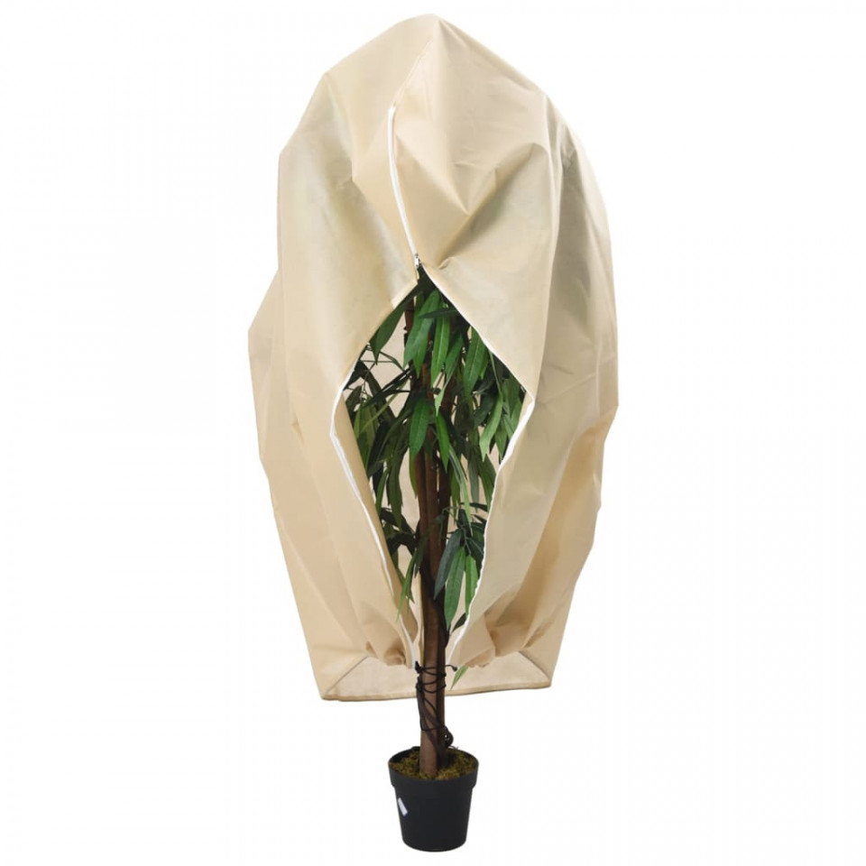 Huse de plante din fleece cu fermoar 4 buc. 70 g/m² 1x1,55 m