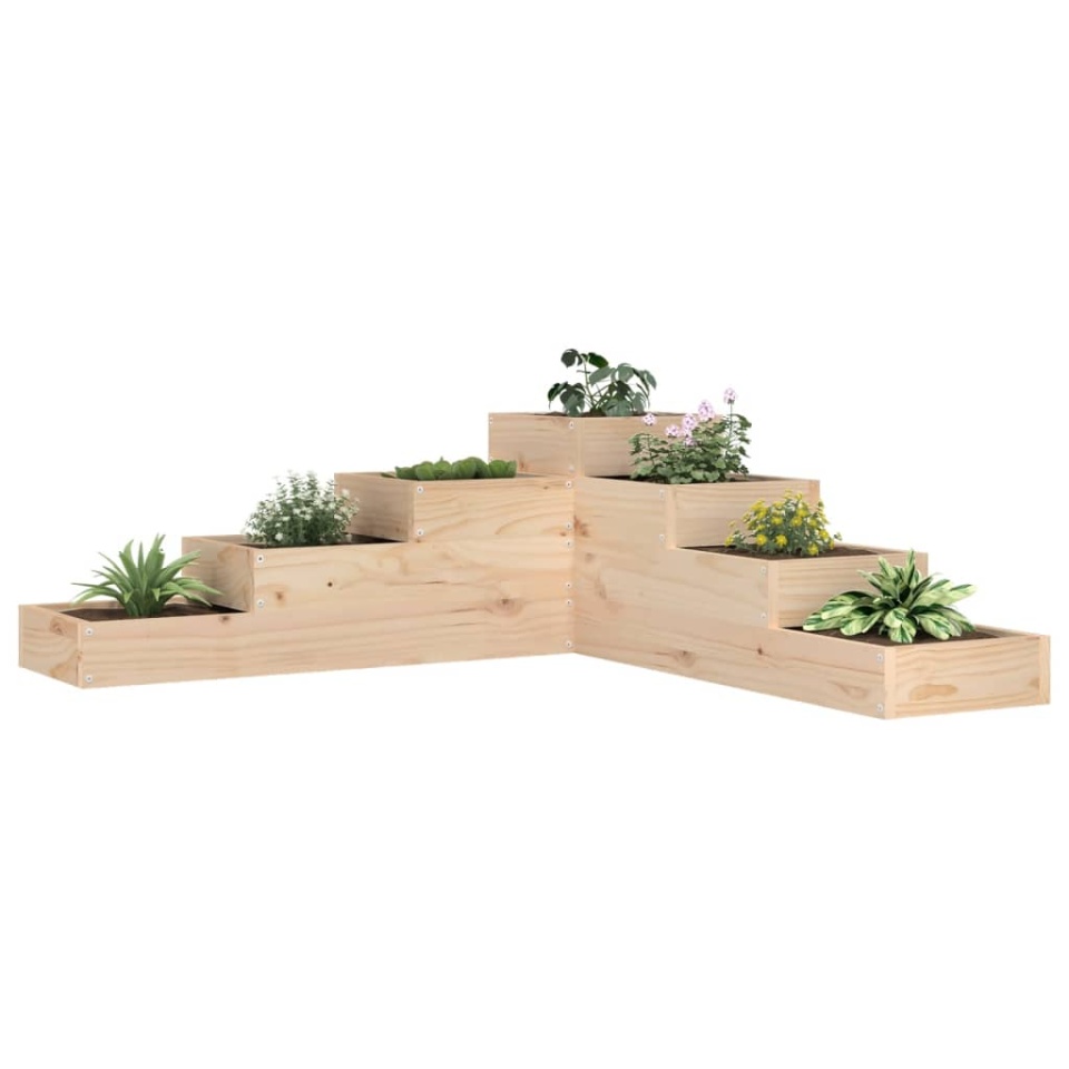 Jardinieră grădină cu 4 niveluri, 106x104,5x36 cm lemn pin