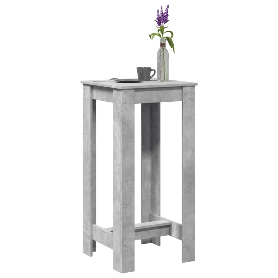 Masă bar, gri beton, 51x50x103,5 cm, lemn prelucrat
