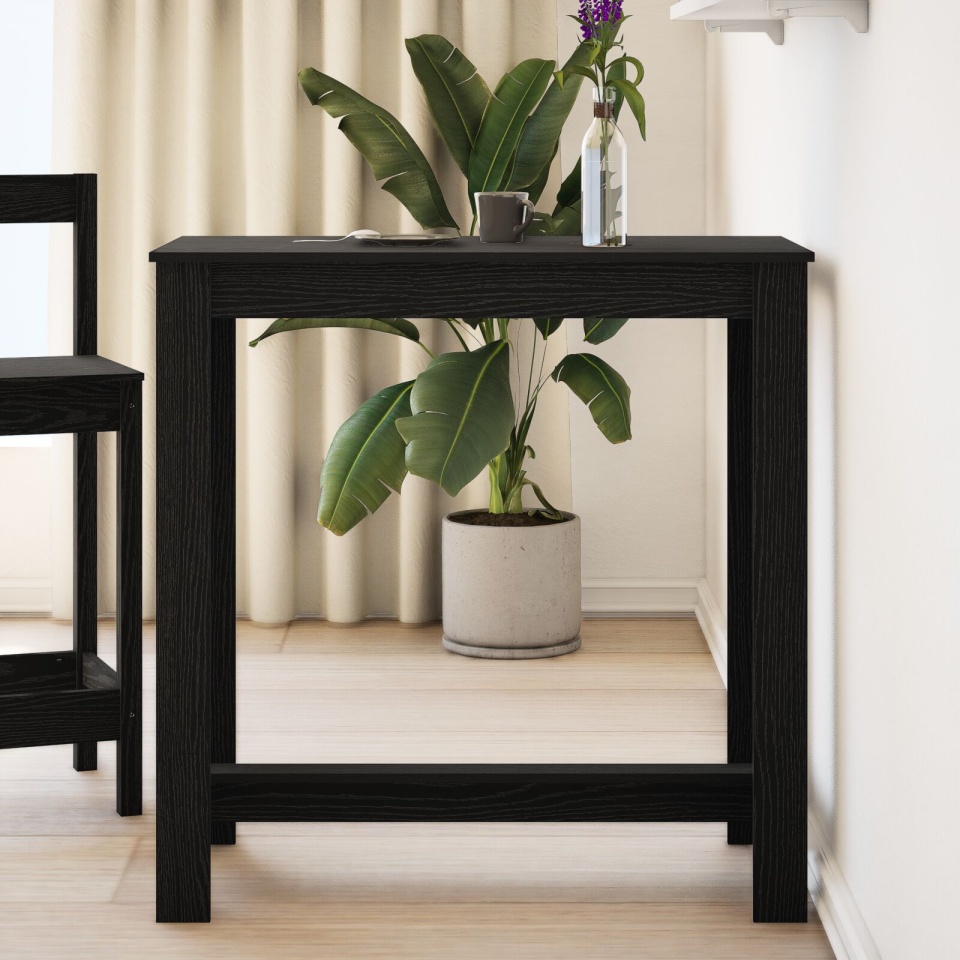 Masă de bar Neagră din Stejar 102x50x103,5 cm din Lemn Stratificat