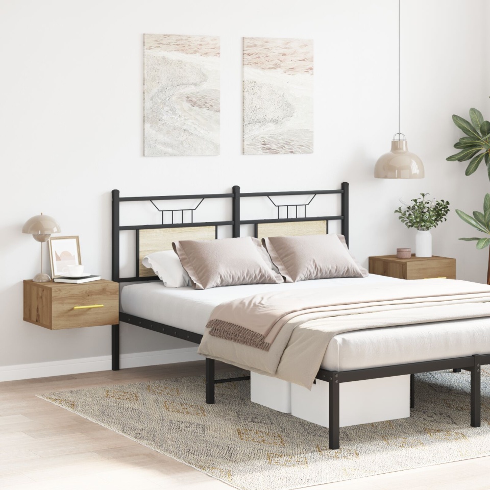 Nightstands 2 buc Wall-Mounted Stejar Artisan 35x35x20 cm