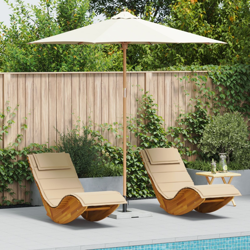 Parasol de grădină Crem 270x260 cm Bambus