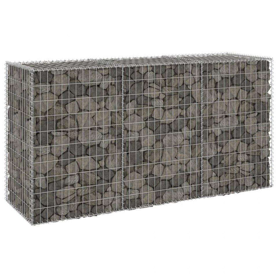 Perete gabion cu capace, 200 x 60 x 100 cm, oțel galvanizat