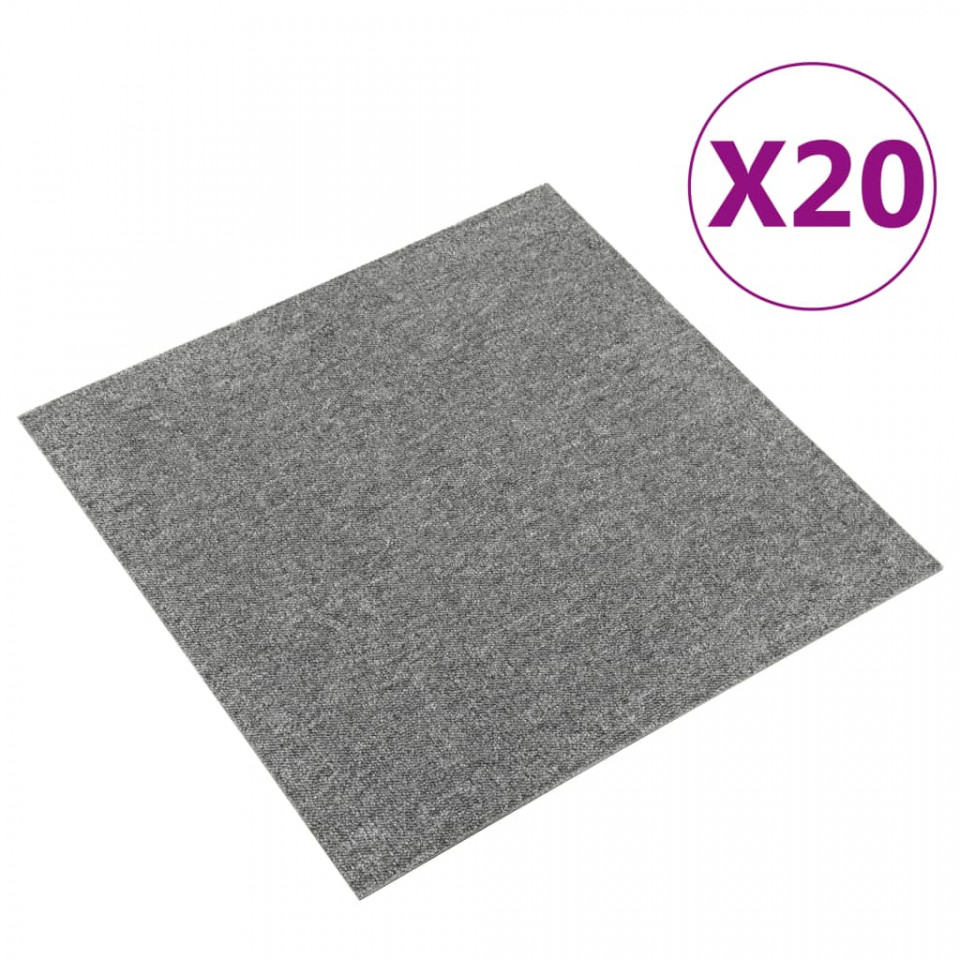 Plăci de pardoseală, 20 buc., gri, 50 x 50 cm, 5 m²