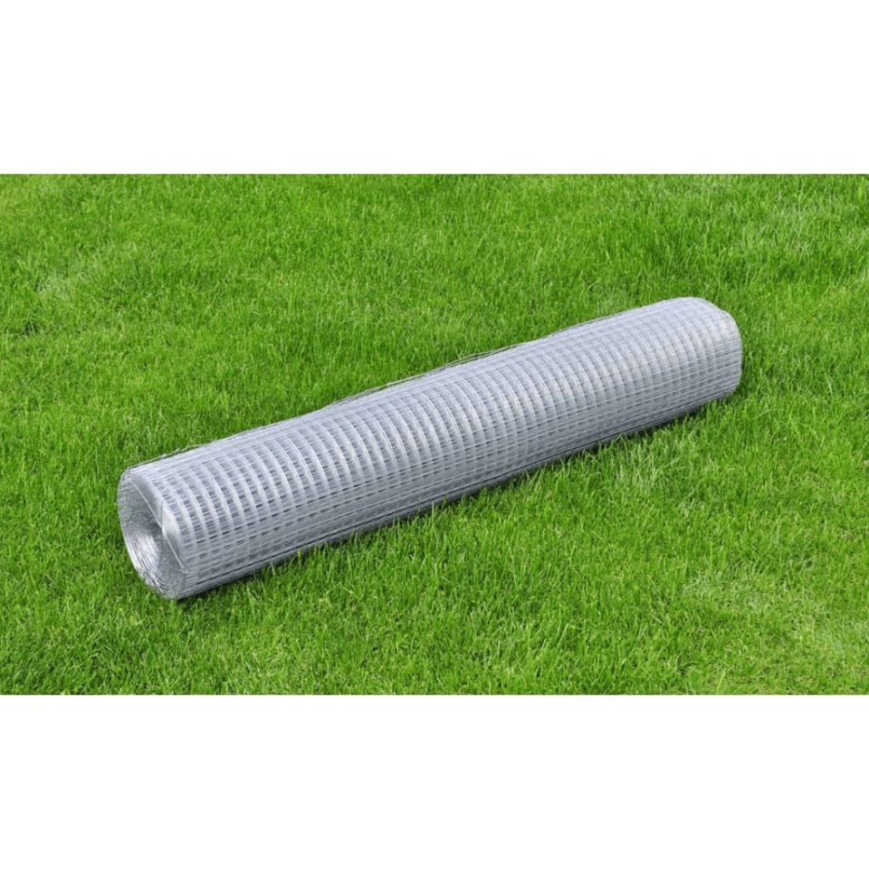 Plasă de sârmă pentru găini, argintiu, 25 x1 m, oțel galvanizat