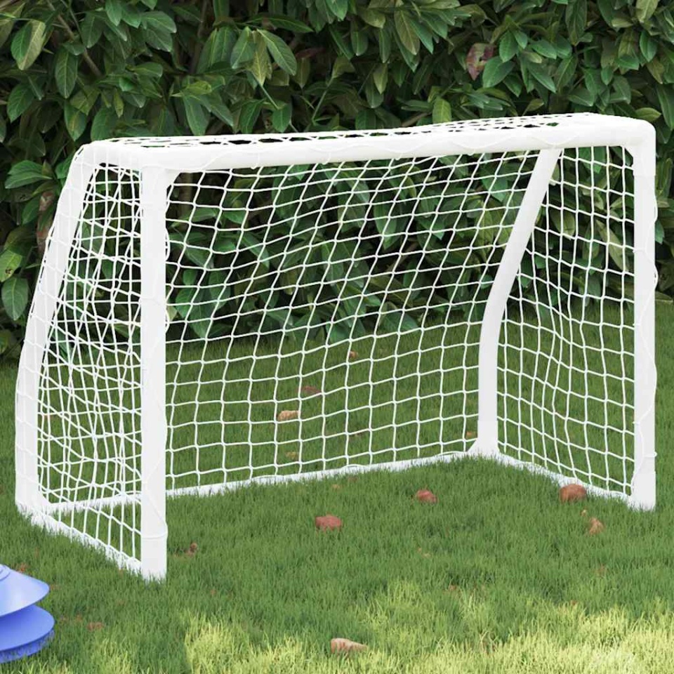 Porți de fotbal de copii 2 buc., cu minge alb 64x35x48 cm metal