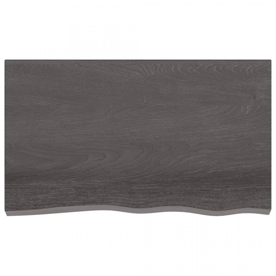 Raft de perete gri închis 100x60x6 cm lemn masiv stejar tratat
