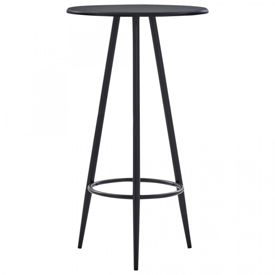 Set de bar, 5 piese, negru, plastic