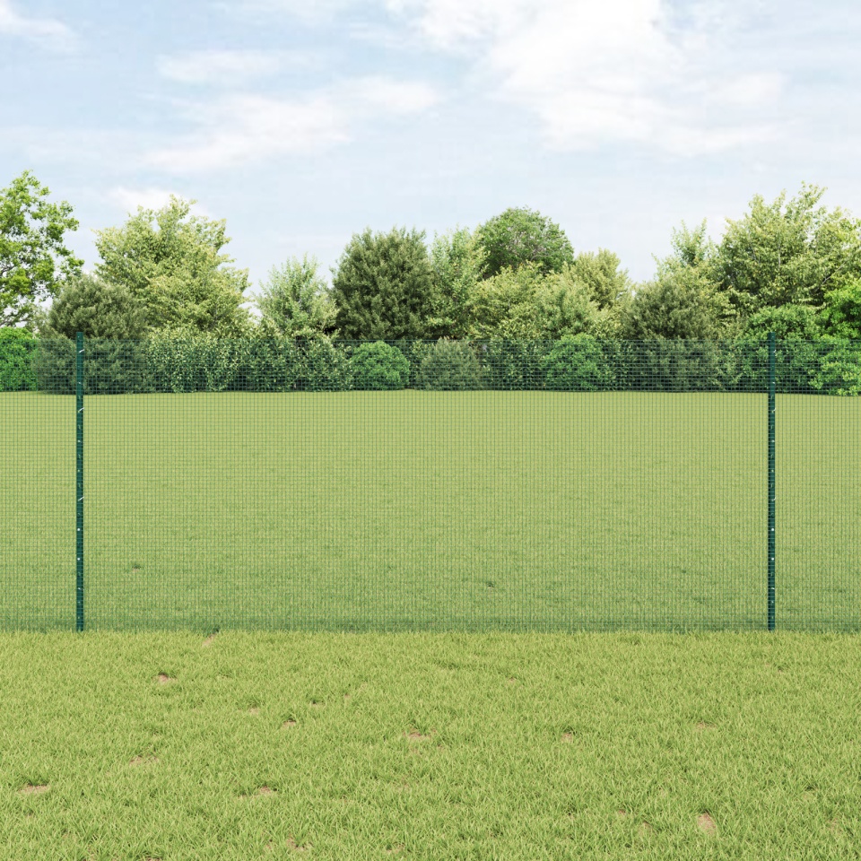 Set de Împrejmuire de Grădină Set de 2 Verde Metal 10 x 1 m