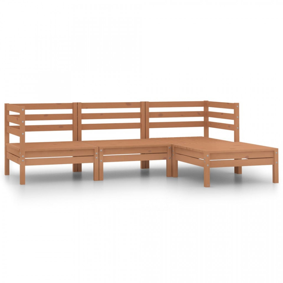 Poza Set mobilier de gradina, 4 piese, maro miere, lemn masiv de pin