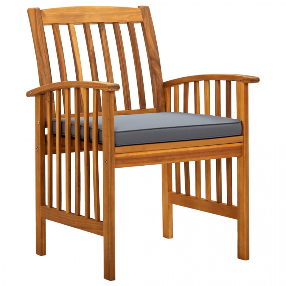 Set mobilier de grădină cu perne, 3 piese, lemn masiv salcâm