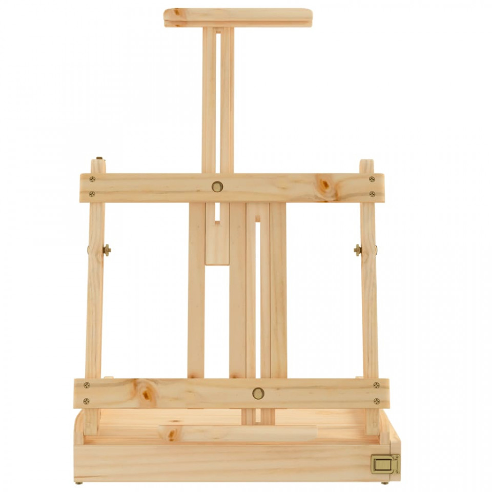 Șevalet de masă cu sertar, 41,5x37x12 cm, lemn masiv de pin