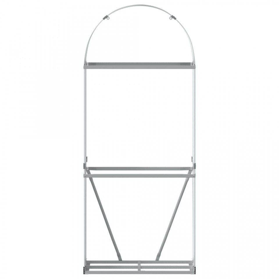 Suport pentru bușteni, argintiu, 80x45x190 cm, oțel galvanizat