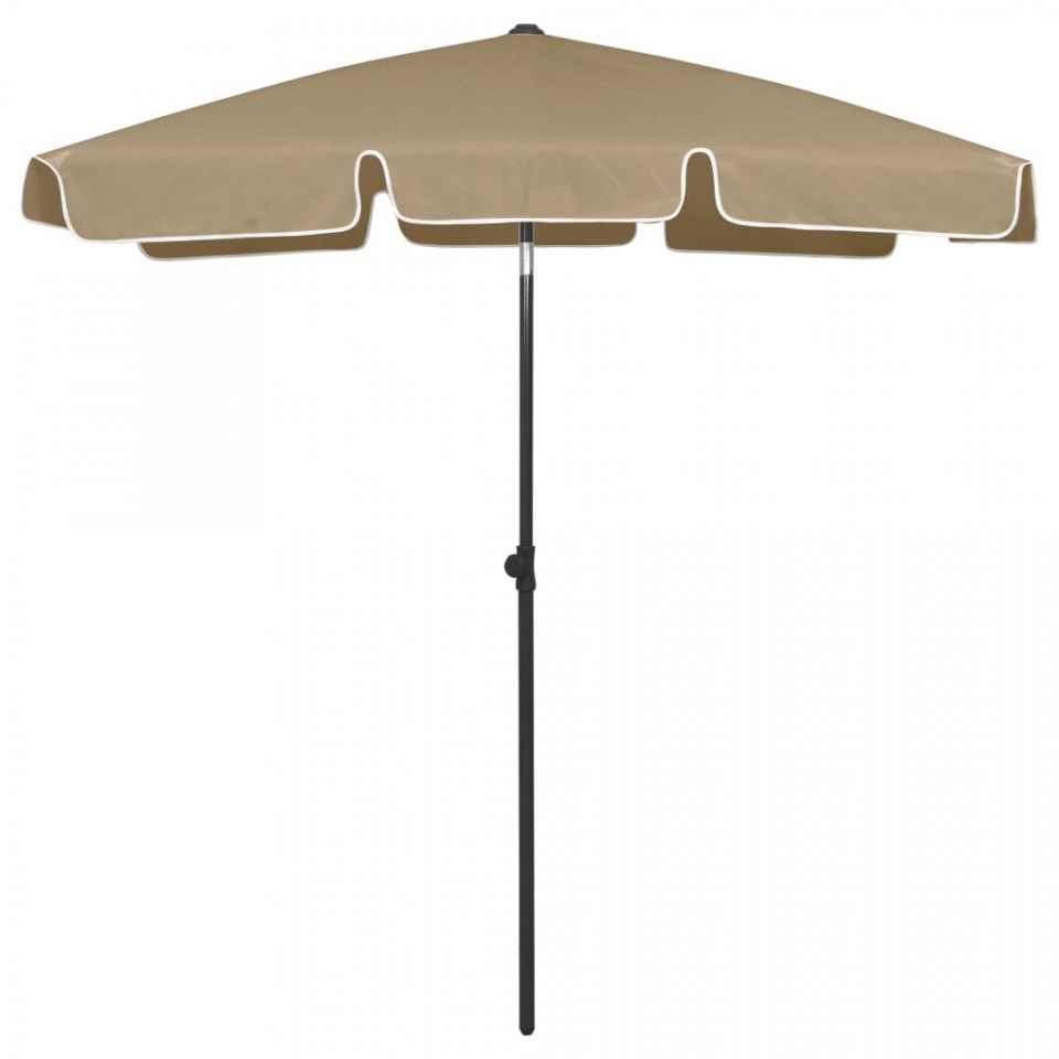 Umbrelă de plajă, gri taupe, 180x120 cm