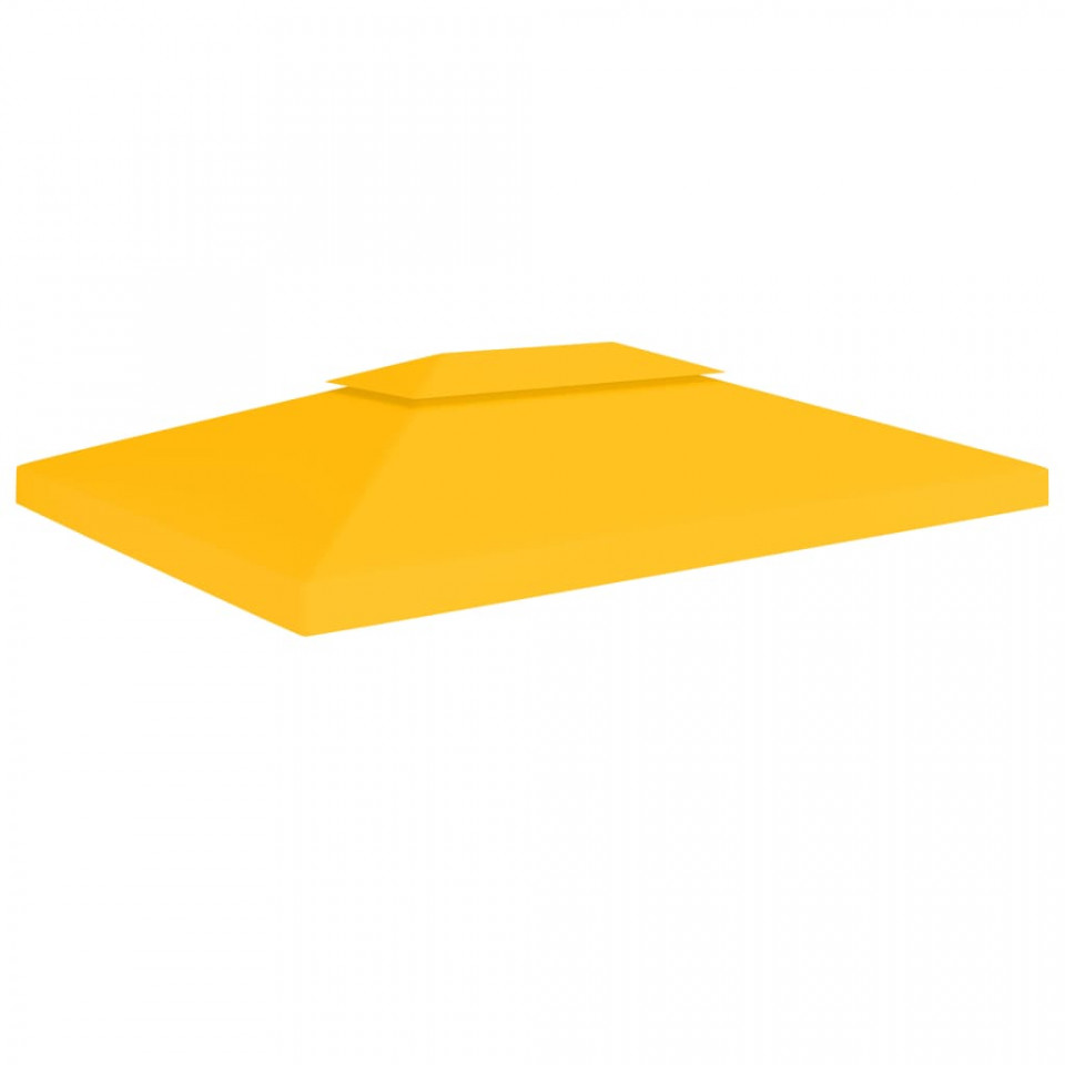 Acoperiș de pavilion cu 2 niveluri, galben, 4 x 3 m, 310 g/m²