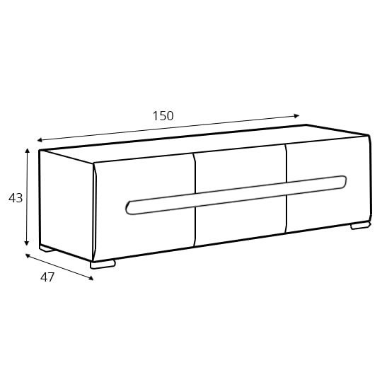 Azteca 001 Tv Stand 2D2S / 4/15 Alb / Alb Gloss High