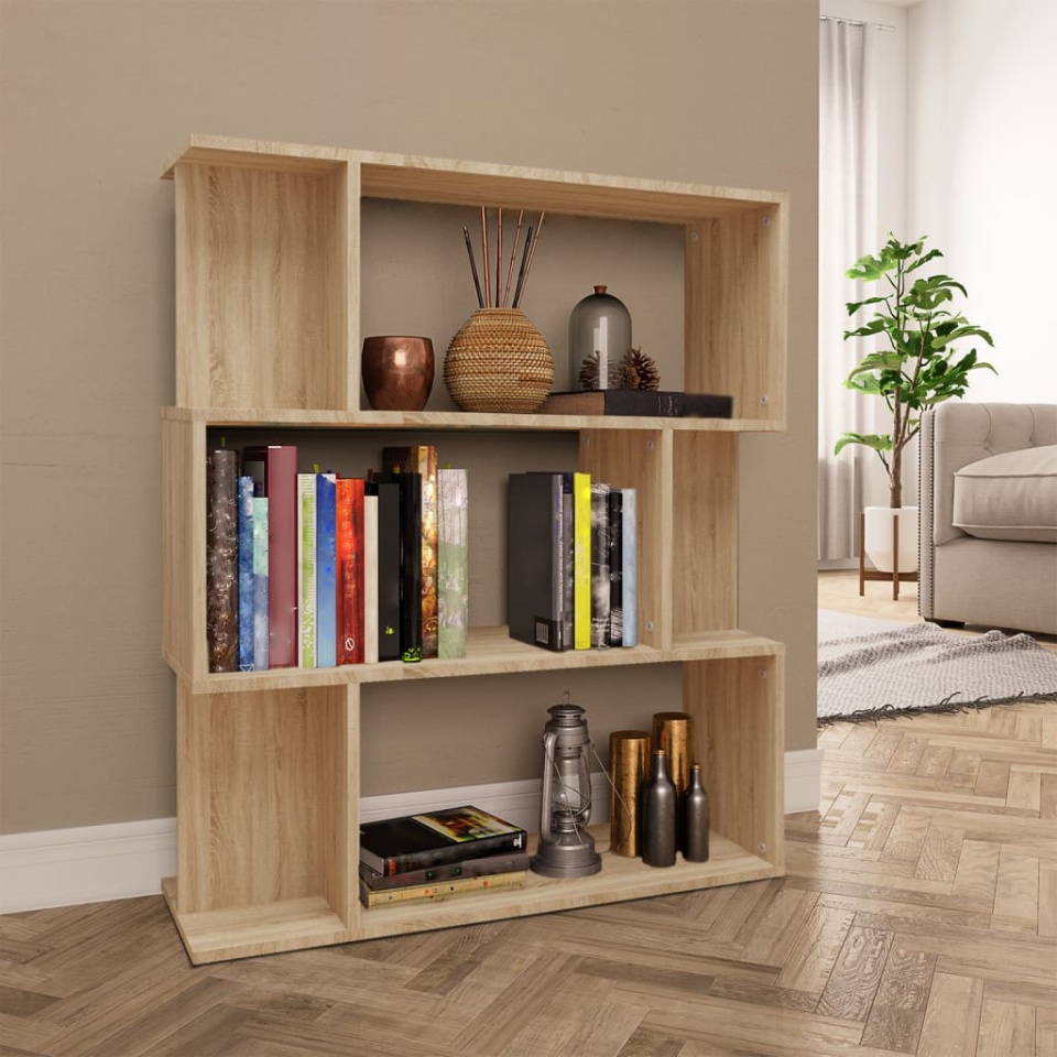 Bibliotecă/Separator cameră, stejar Sonoma, 80x24x96 cm, PAL