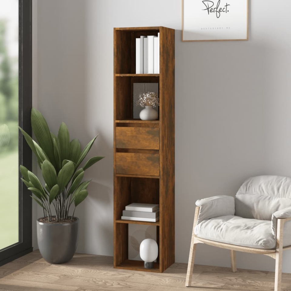 Bibliotecă, stejar fumuriu, 36x30x171 cm, lemn prelucrat