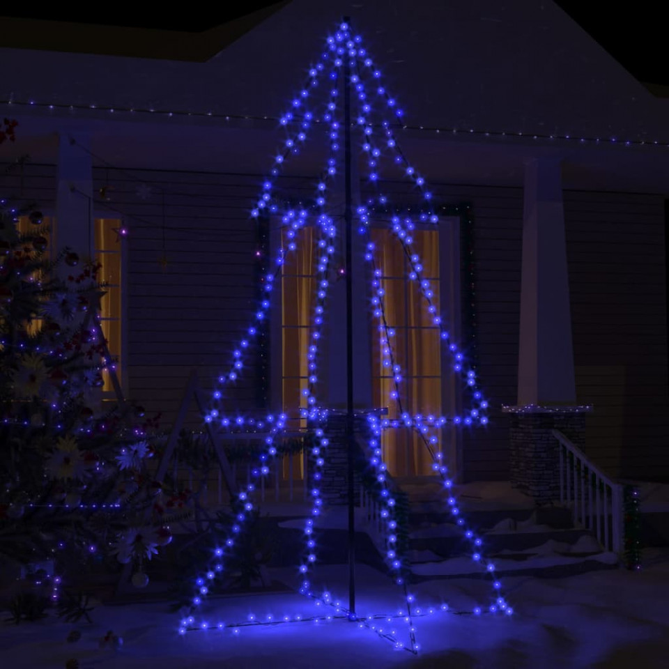 Brad Crăciun conic, 300 LED-uri, 120×220 cm, interior&exterior Casa Practica