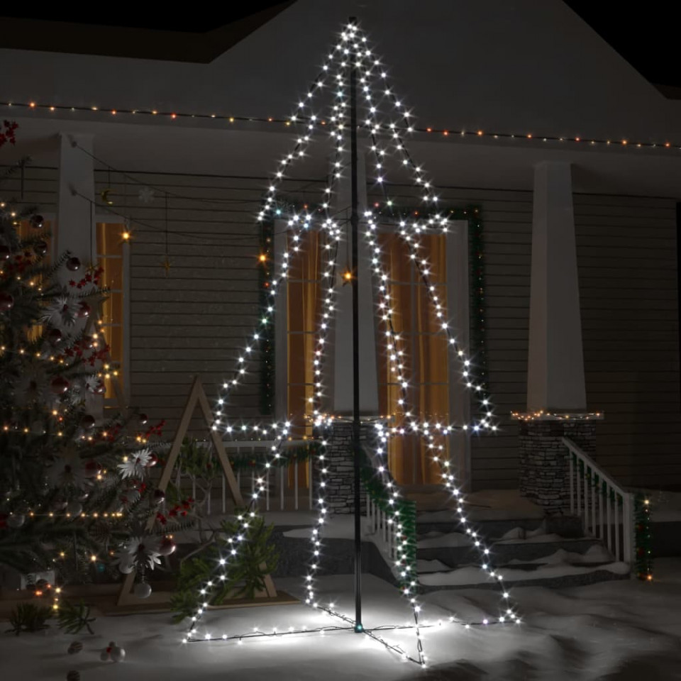 Brad Crăciun conic, 300 LED-uri, 120×220 cm, interior&exterior 120x220