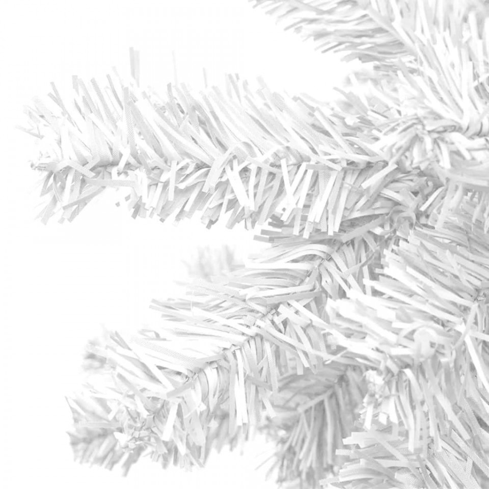 Brad de Crăciun pre-iluminat cu set globuri, alb, 240 cm, L