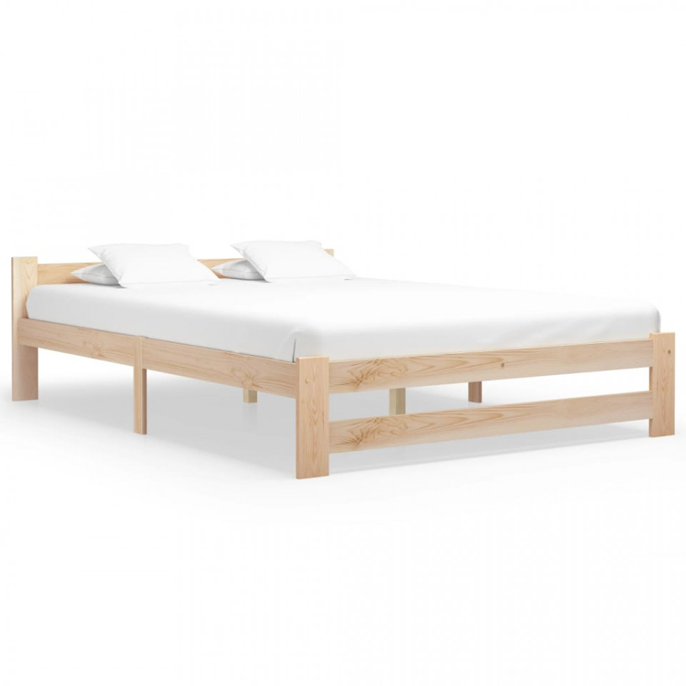 Cadru de pat, 120 x 200 cm, lemn masiv de pin 120 imagine noua
