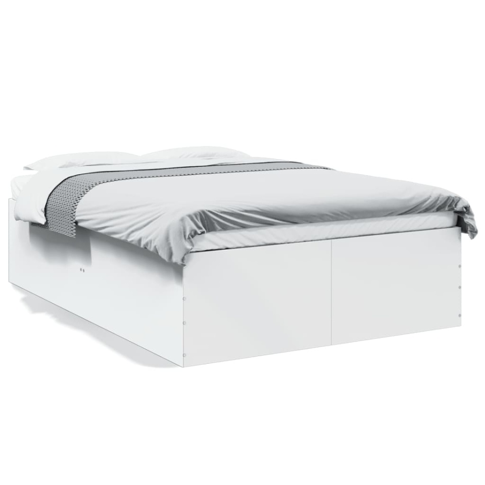 Cadru de pat, alb, 140x200 cm, lemn prelucrat