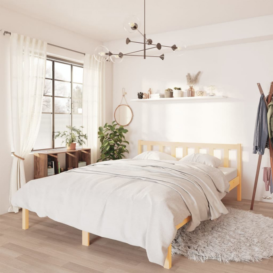 Cadru de pat UK Small Double, 120x190 cm, lemn masiv de pin