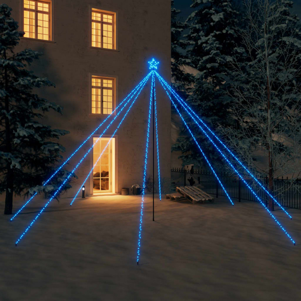 Cascadă lumini brad Crăciun 800 leduri albastru 5 m, int./ext. 800