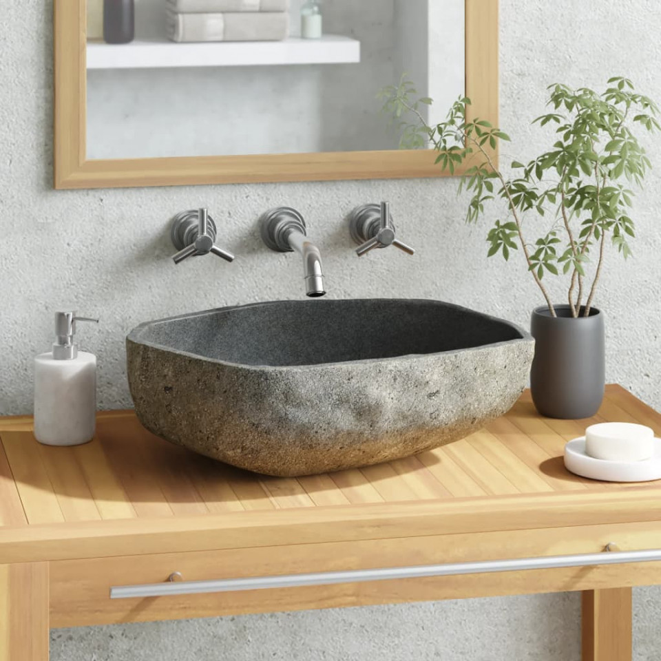 Chiuvetă din piatră de râu, 46-52 cm, oval