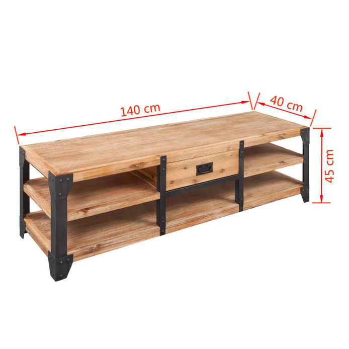 Comodă TV din lemn masiv de acacia 140 x 40 x 45 cm