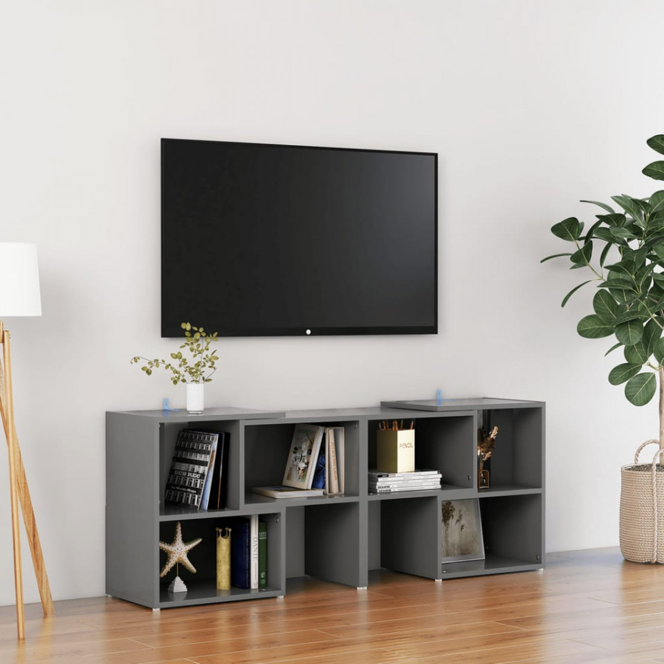 Comodă tv, gri, 104x30x52 cm, pal