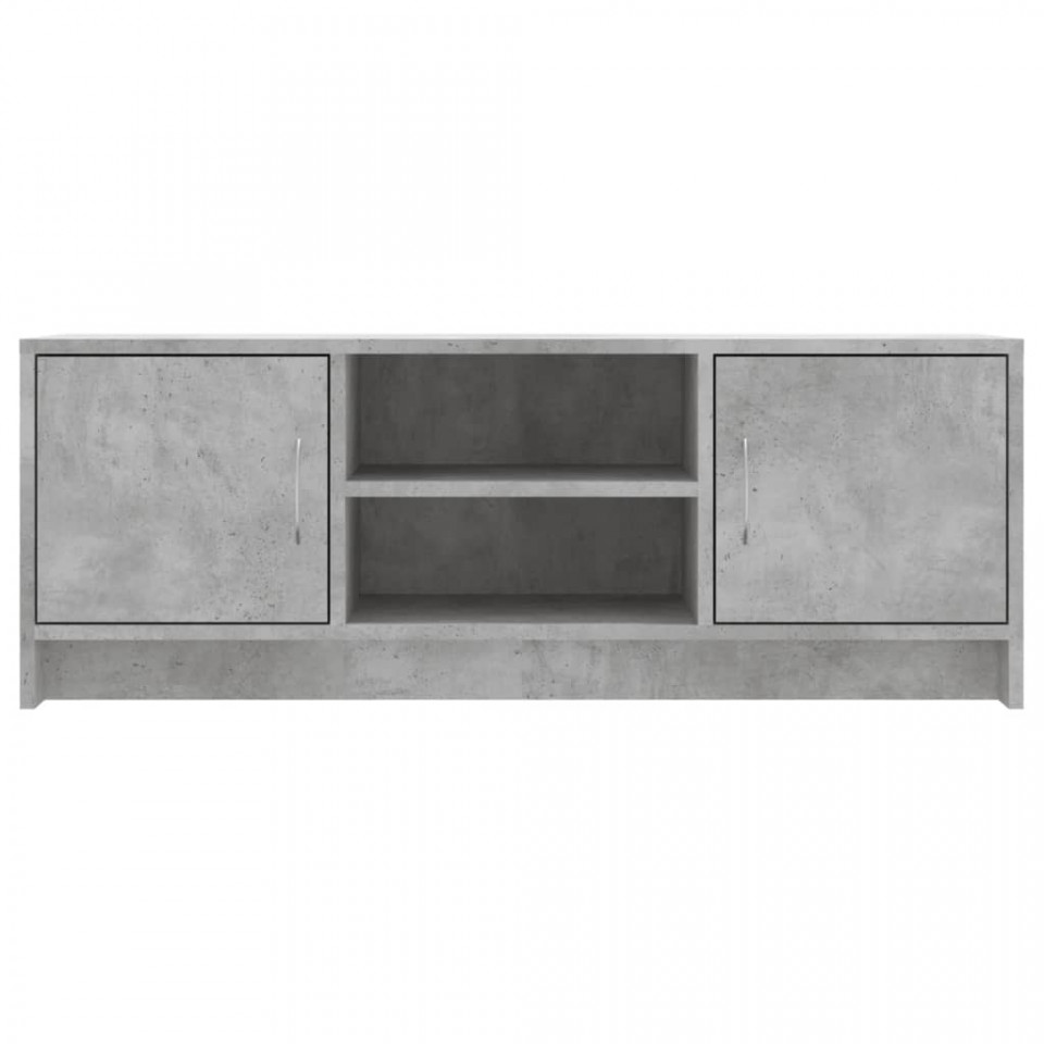 Comodă TV, gri beton, 102x30x37,5 cm, lemn prelucrat