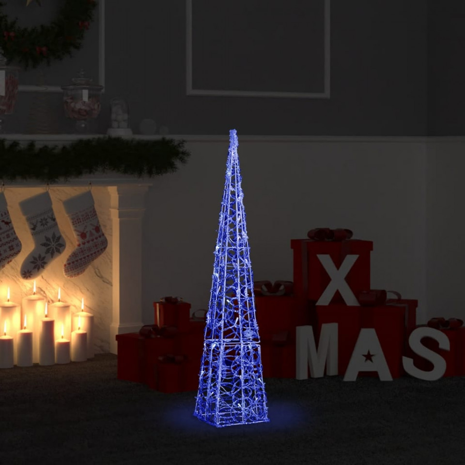 Con de lumină cu led decorativ, albastru, 90 cm, acril, rotund