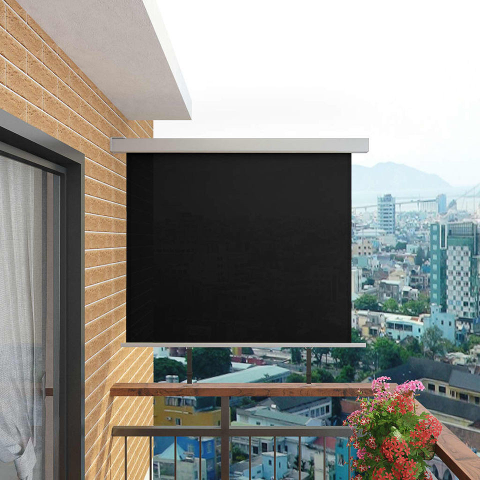 Copertină laterală multifuncțională balcon, negru, 150×200 cm Casa Practica