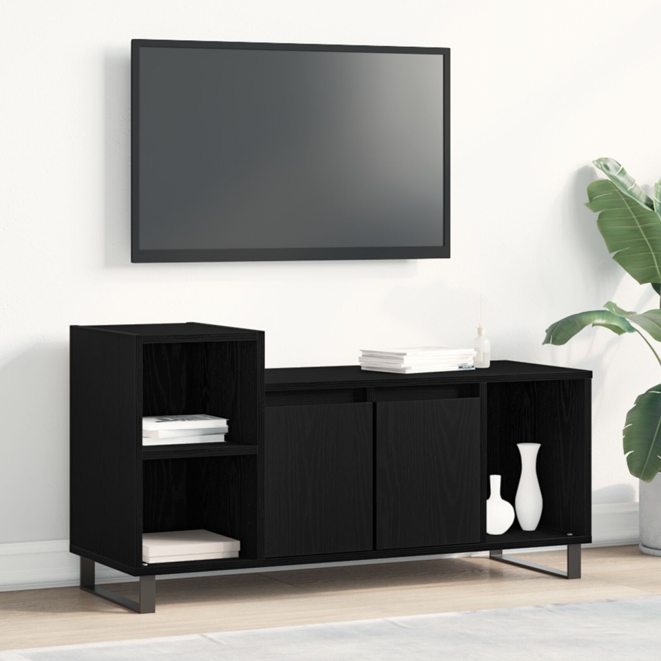Corp TV Negru Stejar 100x35x55 cm Lemn prelucrat