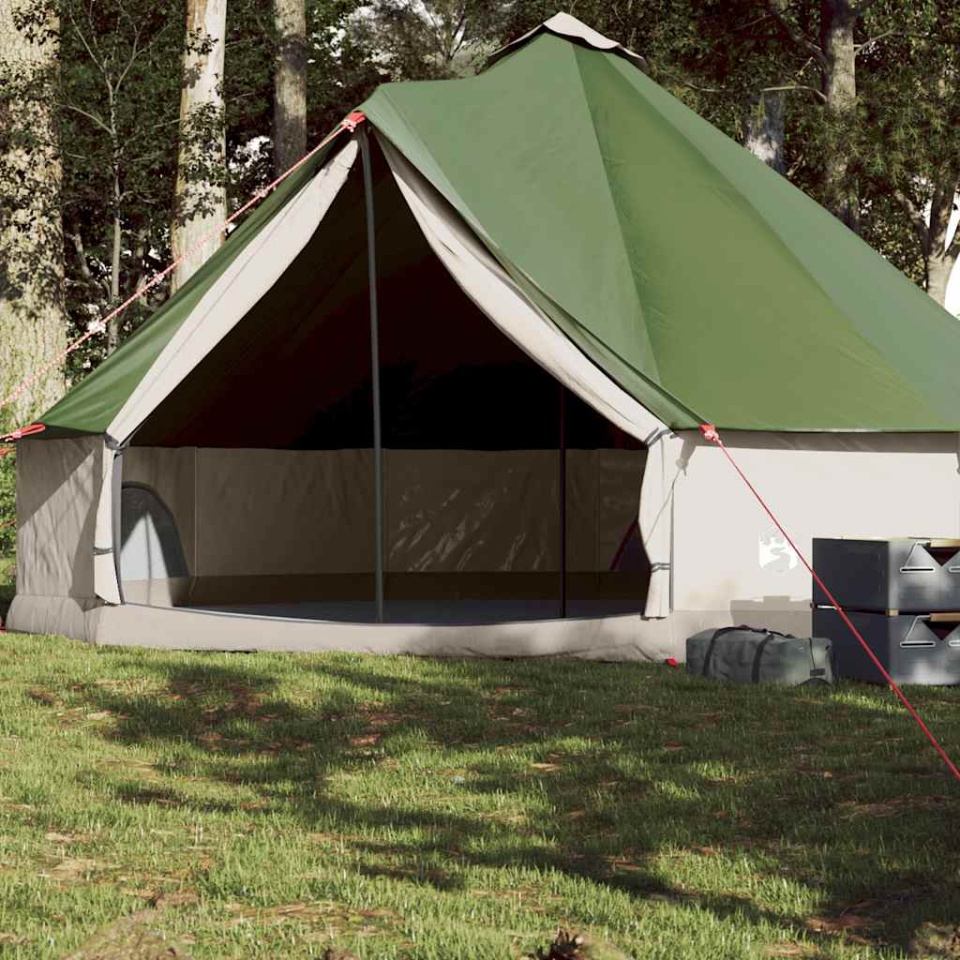 Cort de familie Tipi pentru 8 persoane, verde, impermeabil